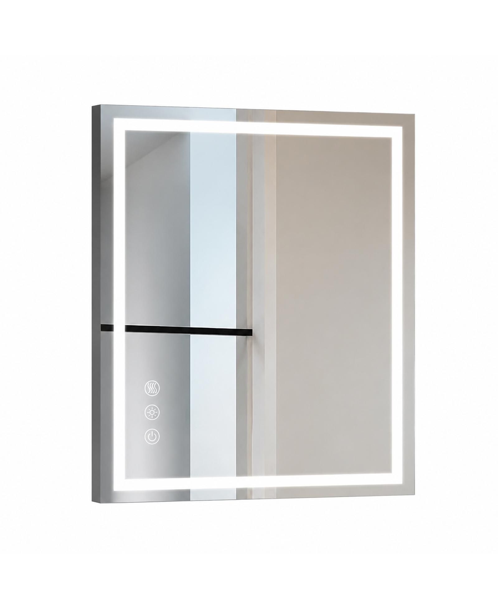 PHYING LED Bathroom Mirror Front and Backlit Anti Fog 3 Colors Dimmable Light Tempered Glass Wall Mirror for Bathroom Bedroom Vanity Entryway Decor
