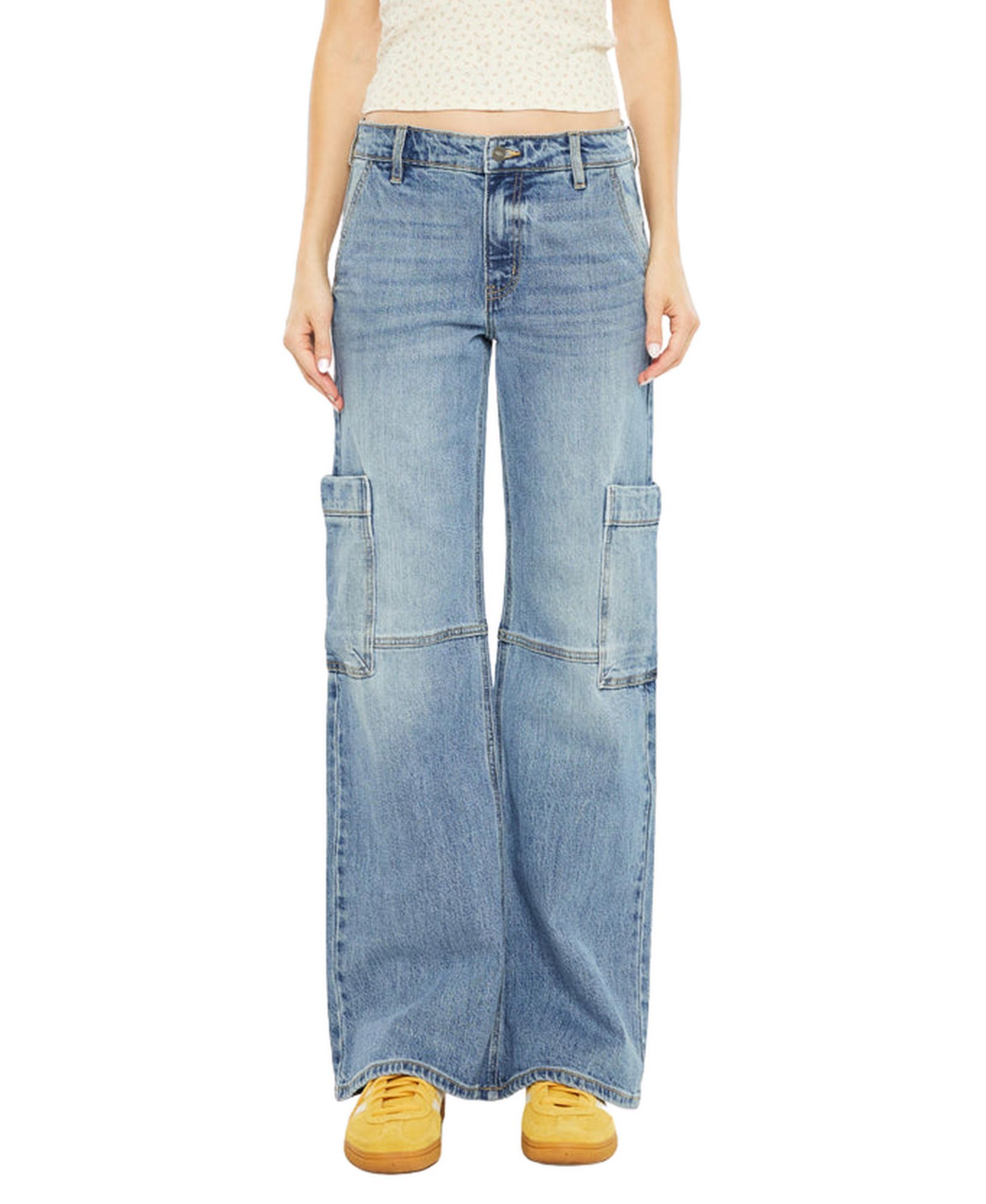 KanCan Women's Priority Low Rise Cargo Jeans