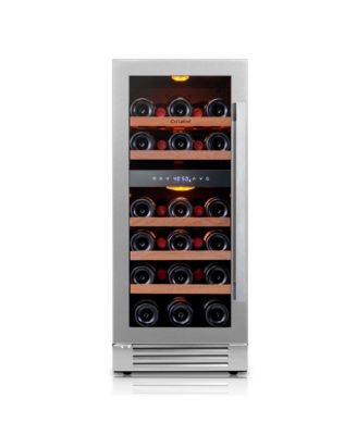 Винный холодильник Ca'Lefort 15 inch, двухзонный на 28 бутылок, с 3 цветными LED, встроенный или отдельно стоящий, 3.2 Cubic Feet