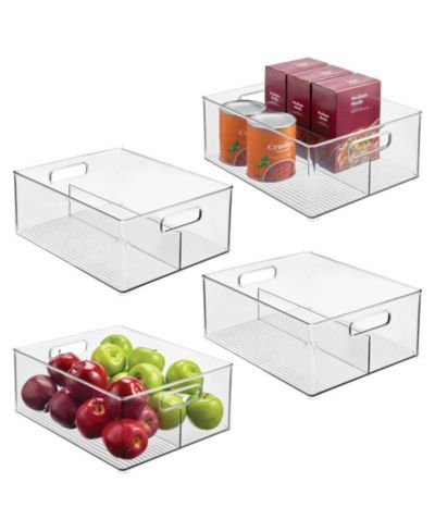 iDesign Divided Pantry Bin with Handles for Fridge or Pantry - Set of 4