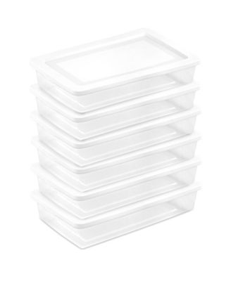 Sterilite 41 Quart Stackable Plastic Storage Box Home Organizer 6 Pack