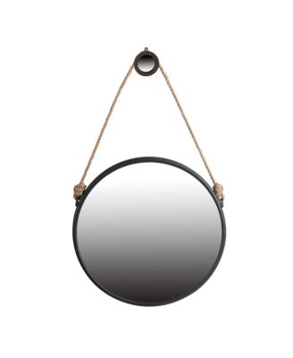 Круглое подвесное зеркало PHYING 29.5 Inch Metal Framed с веревочным ремешком