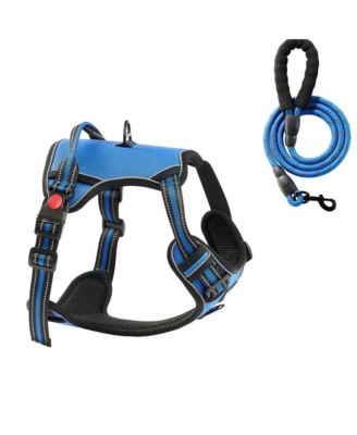 RUIE No Pull Adjustable Dog Vest Harness for Large Dogs with 5 feet Leash and Handle