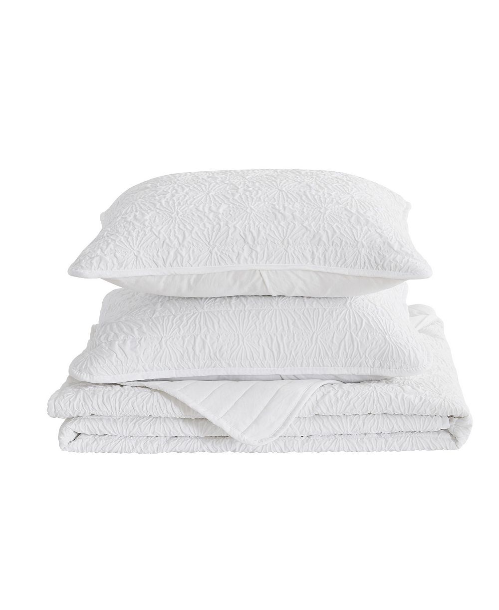 Linery & Co Floral Textured Quilt Set With Shams