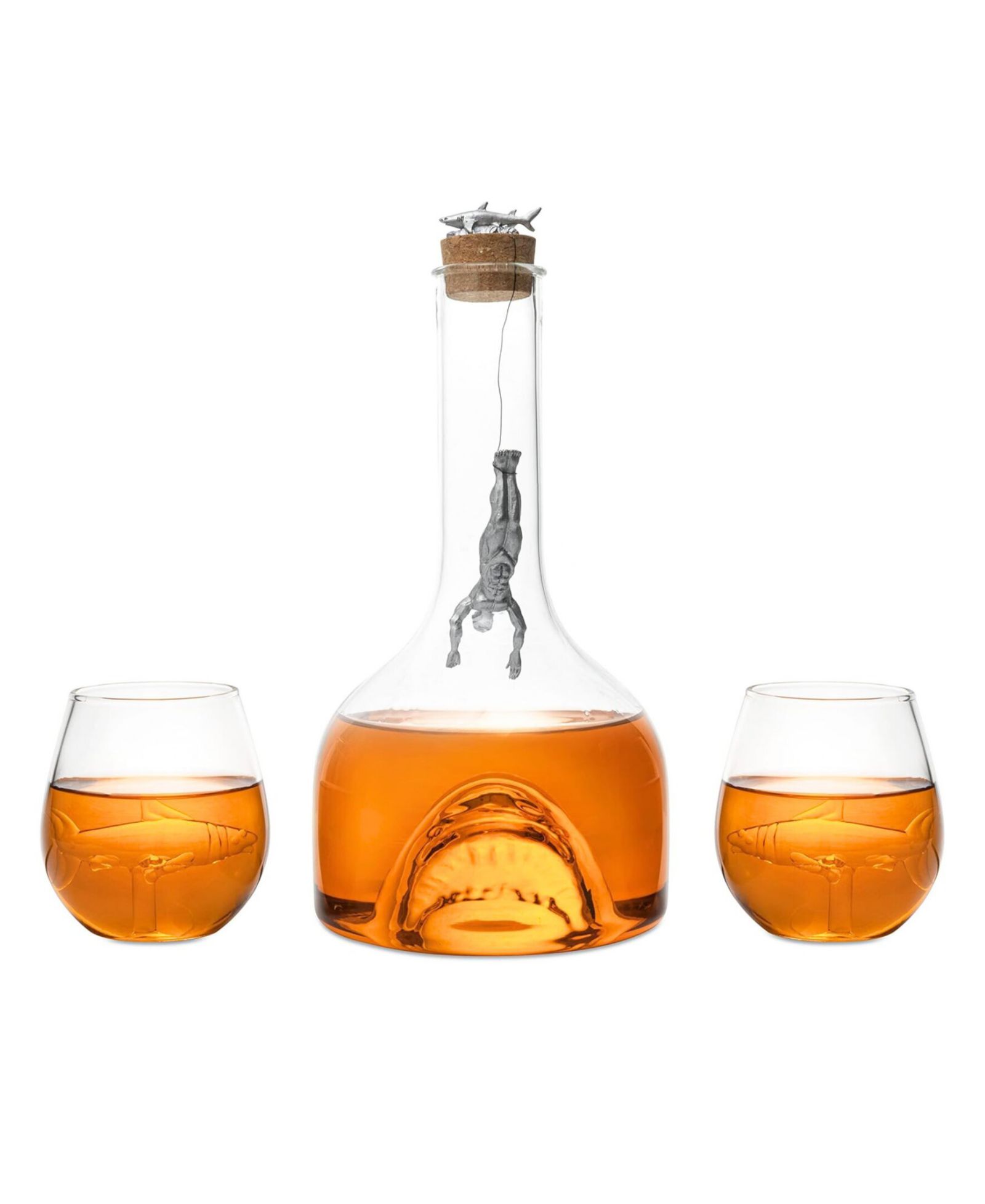The Wine Savant Shark 34 oz. Whiskey Decanter Set