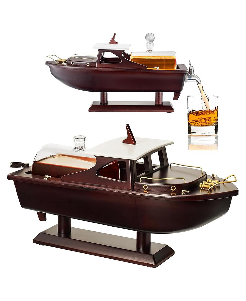 The Wine Savant 27 oz. Glass Ship Decanter
