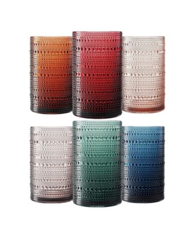 The Wine Savant Muted Hobnail Highball Drinking Glasses, Set of 6