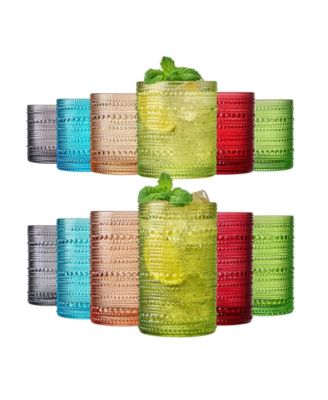 The Wine Savant Hobnail Highball Tumbler Glasses, Set of 12