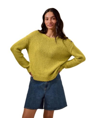Celtic & Co. Women's Slub Knit Button Detail Sweater