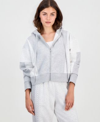 Худи And Now This Petite Crochet-Trim Zip-Front