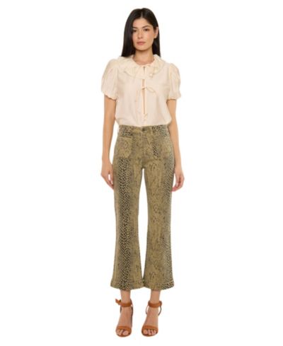 Женские джинсы KanCan USA Juniors' High Rise Crop Flare Python Print