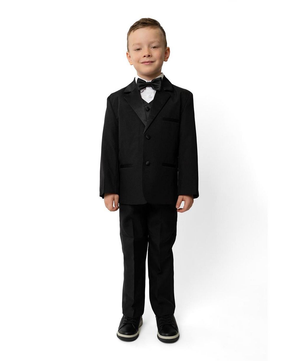 Peanut Butter Collection Toddler Boys Bond 5-Piece Shirt, Bowtie, Jacket, Vest and Pants Tuxedo Set