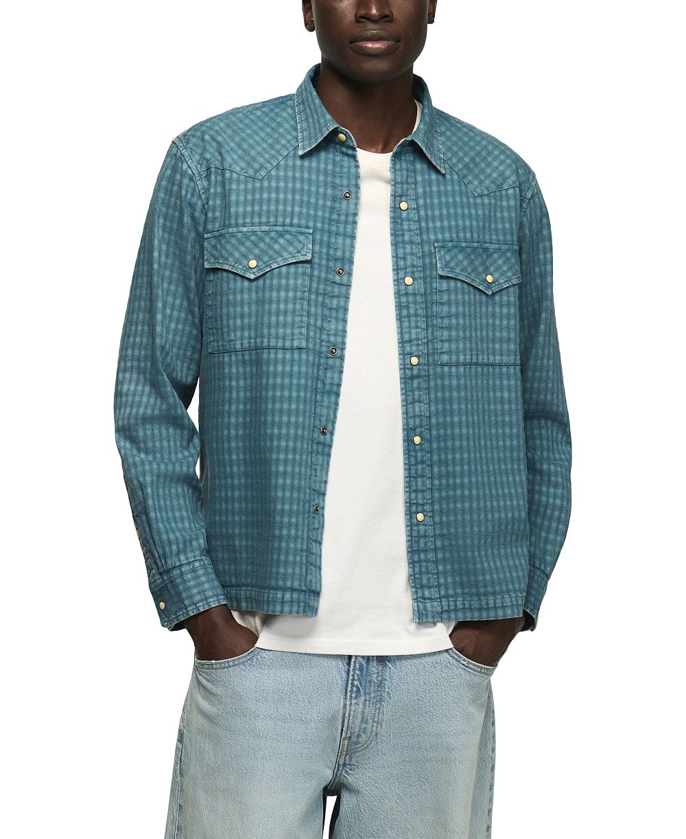 Мужская фланелевая рубашка Lucky Brand Long-Sleeve Relaxed Western