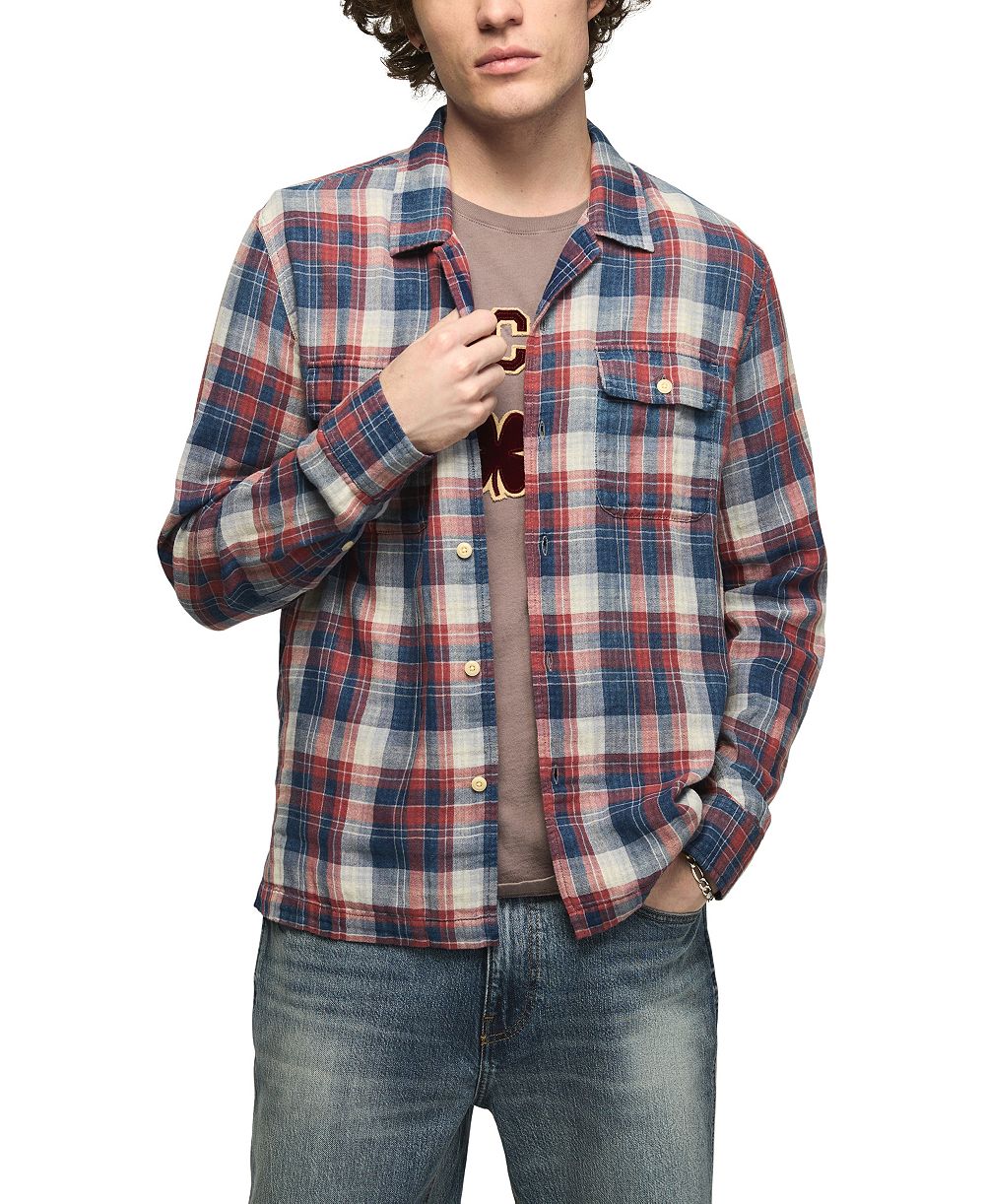 Мужская фланелевая рубашка Lucky Brand Plaid Double Gauze