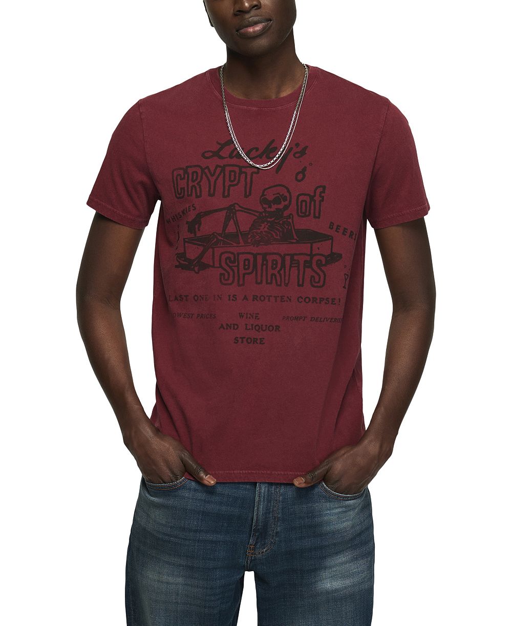 Lucky Brand Men's Coffin Skeleton Graphic T-Shirt
