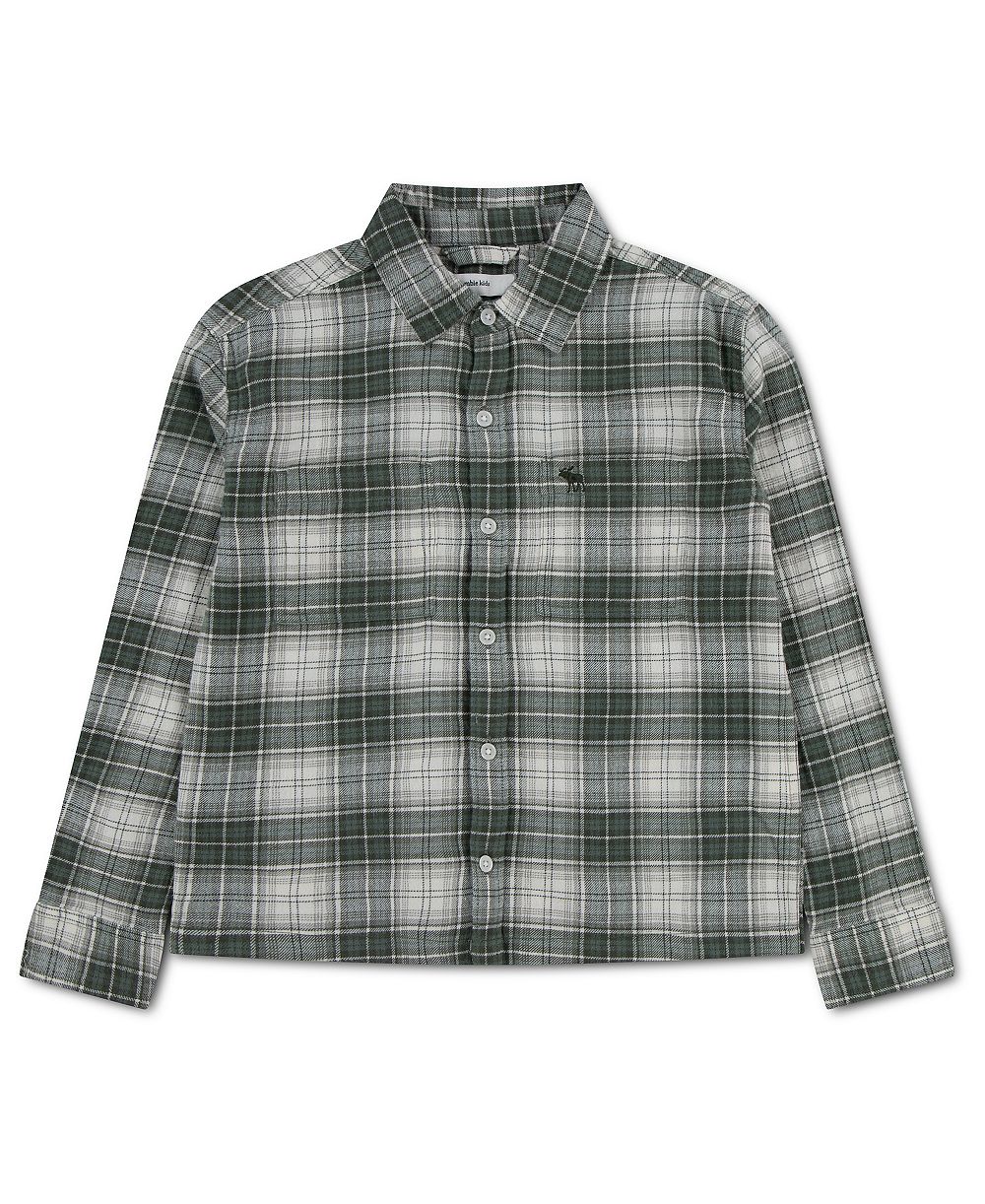 Детская рубашка abercrombie kids Boys' 5-18 Coastal Local Flannel Plaid Long-Sleeve