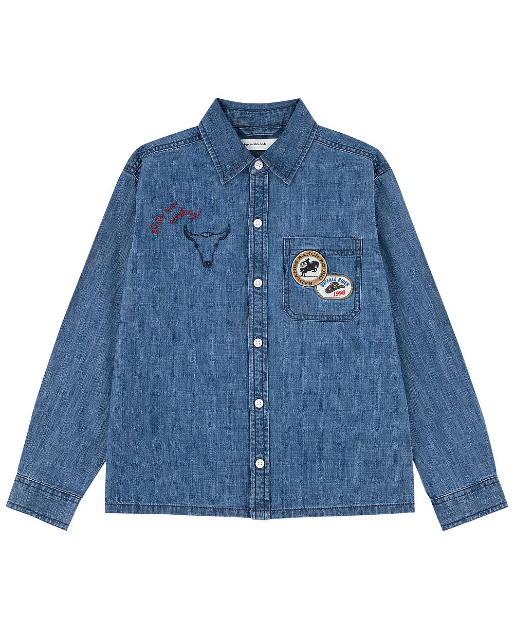 abercrombie kids Детская рубашка из денима с длинными рукавами
