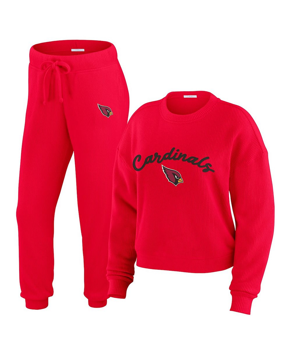 WEAR by Erin Andrews Женский комплект из 2 предметов: трикотатная футболка с длинным рукавом и брюки для отдыха, кремовый цвет, Arizona Cardinals, Plus Size