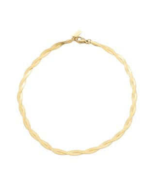 St. Moran браслет Amina Tarnish-Resistant 18k Braided Herringbone Chain