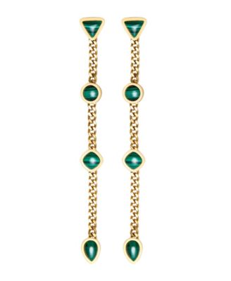 St. Moran Серьги Malachite Lafeyette с золотым покрытием