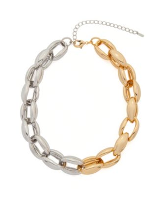 St. Moran Mixed Metal Chunky Adjustable Collar to Necklace Genevieve Layering Necklace
