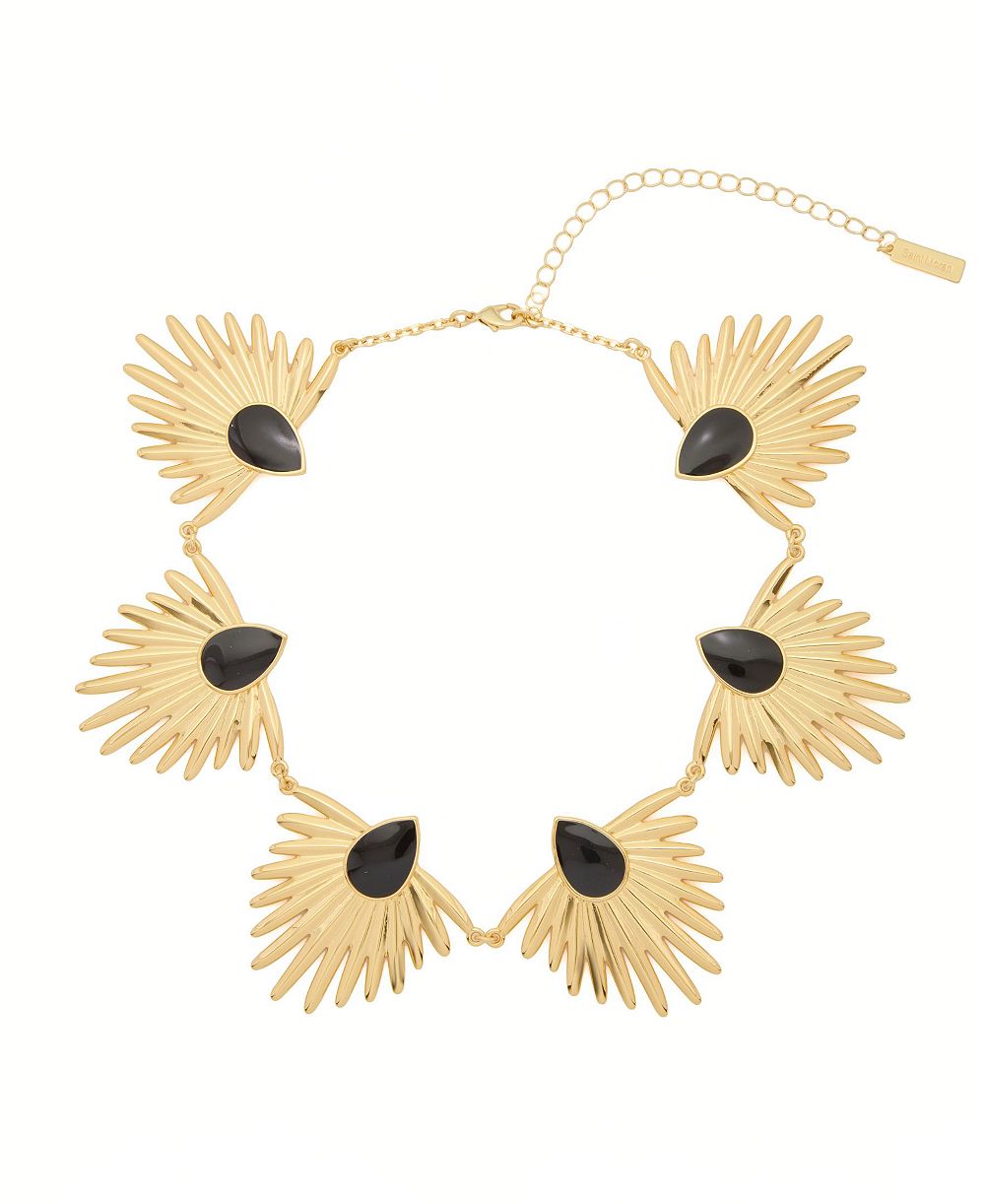 St. Moran Gold Onyx Peacock Astrid Chain Necklace