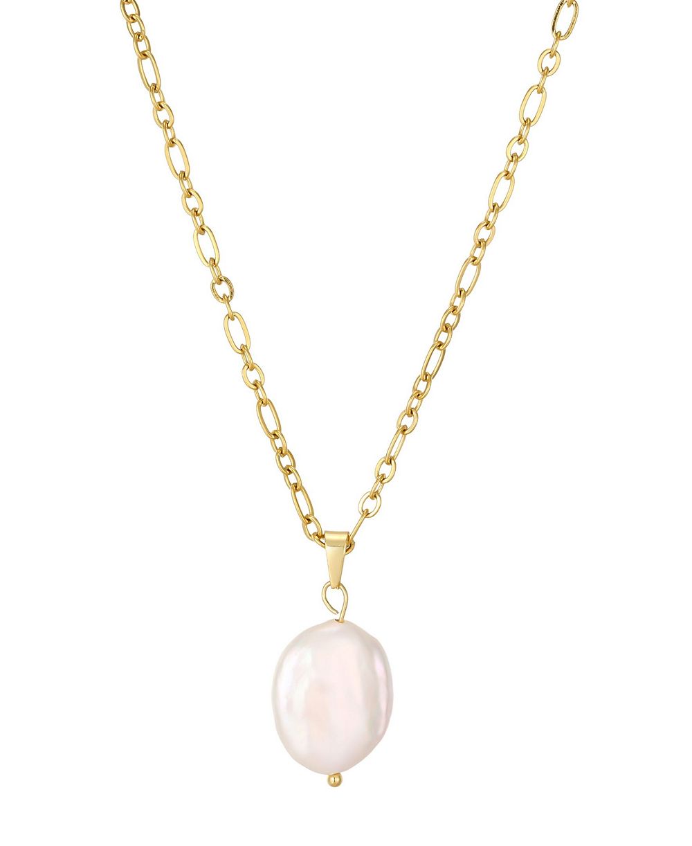 Колье St. Moran Gold Natural Freshwater Pearl Single Figaro Chain Melia