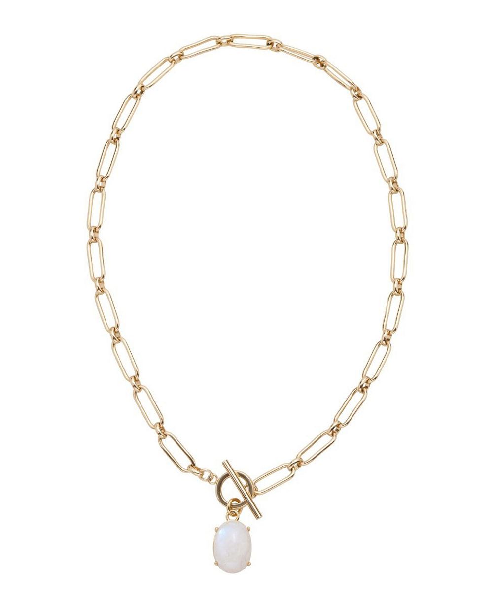St. Moran Gold Moonstone Toggle Luli Necklace
