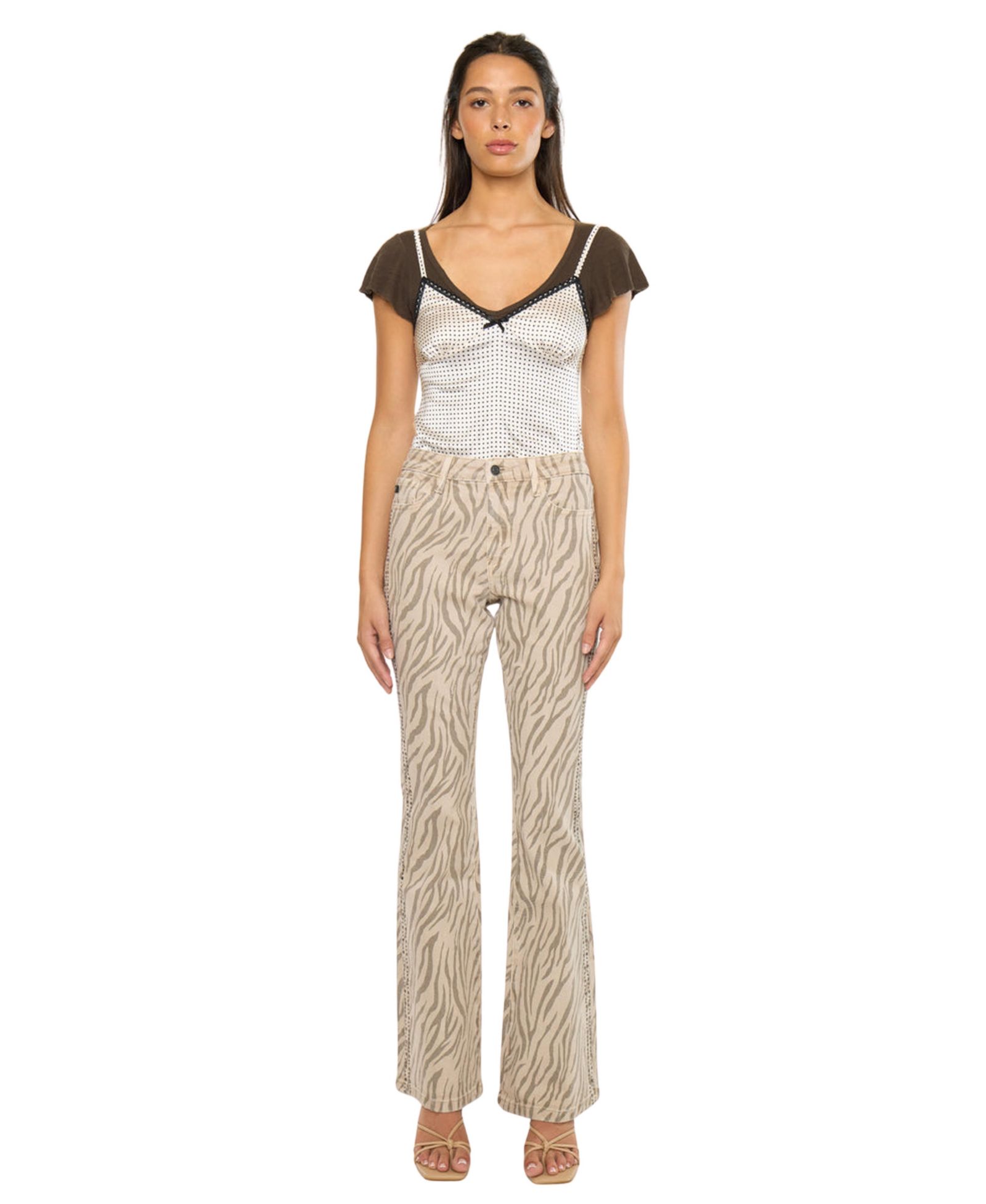 Женские джинсы KanCan High Rise Zebra Print Flare