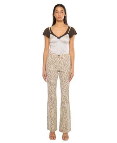 Женские джинсы KanCan High Rise Zebra Print Flare