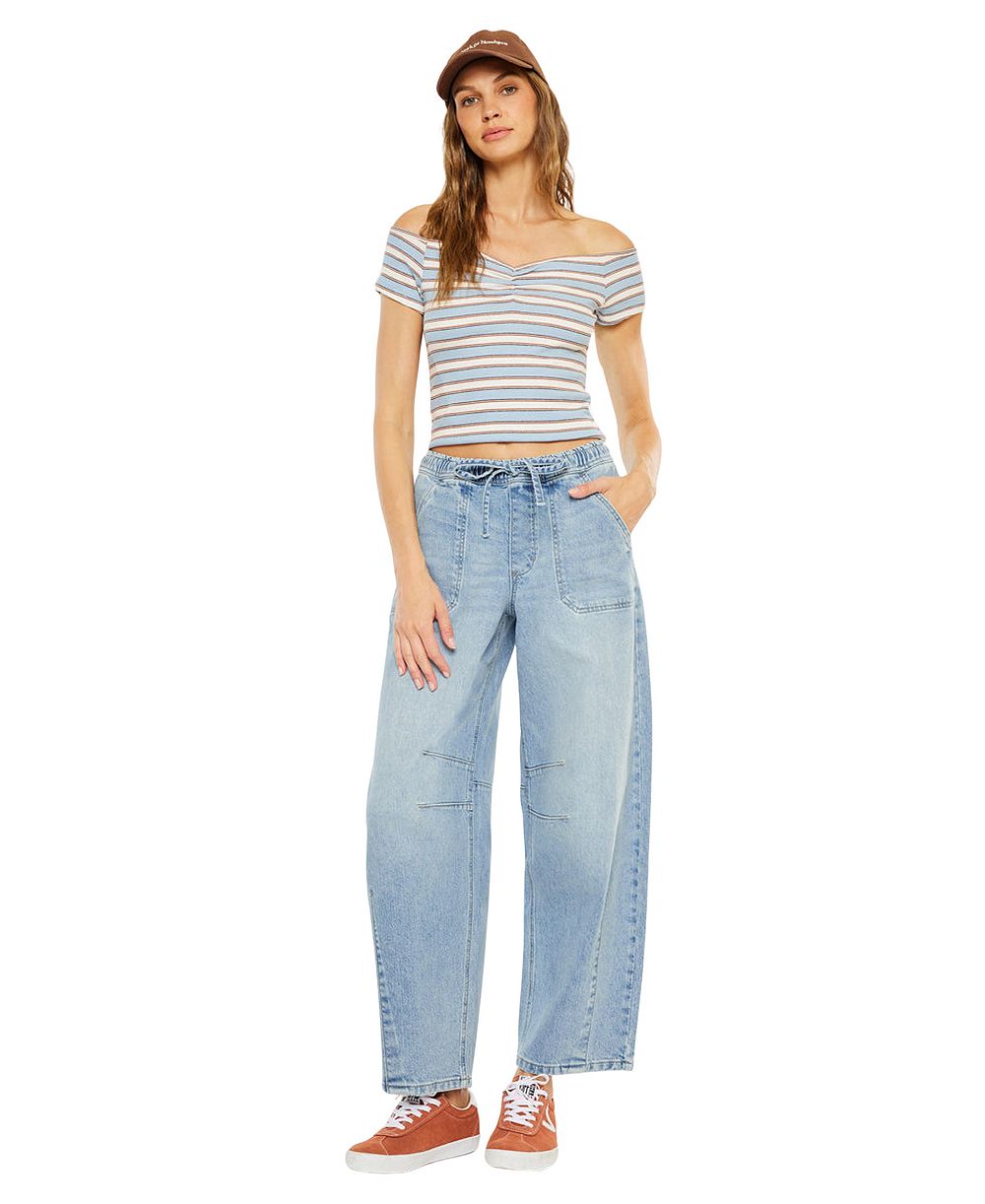 KanCan Women's Starlet Ultra High Rise Horseshoe Pull-On Pants