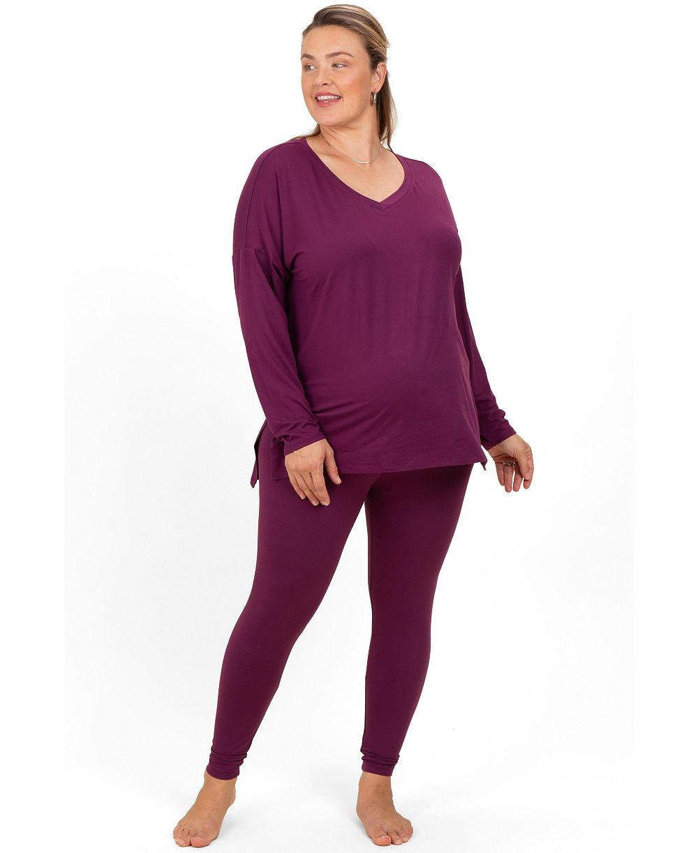 Комплект из топа и легинсов Pinkblush Plus Size, трикотажный, оверсайз
