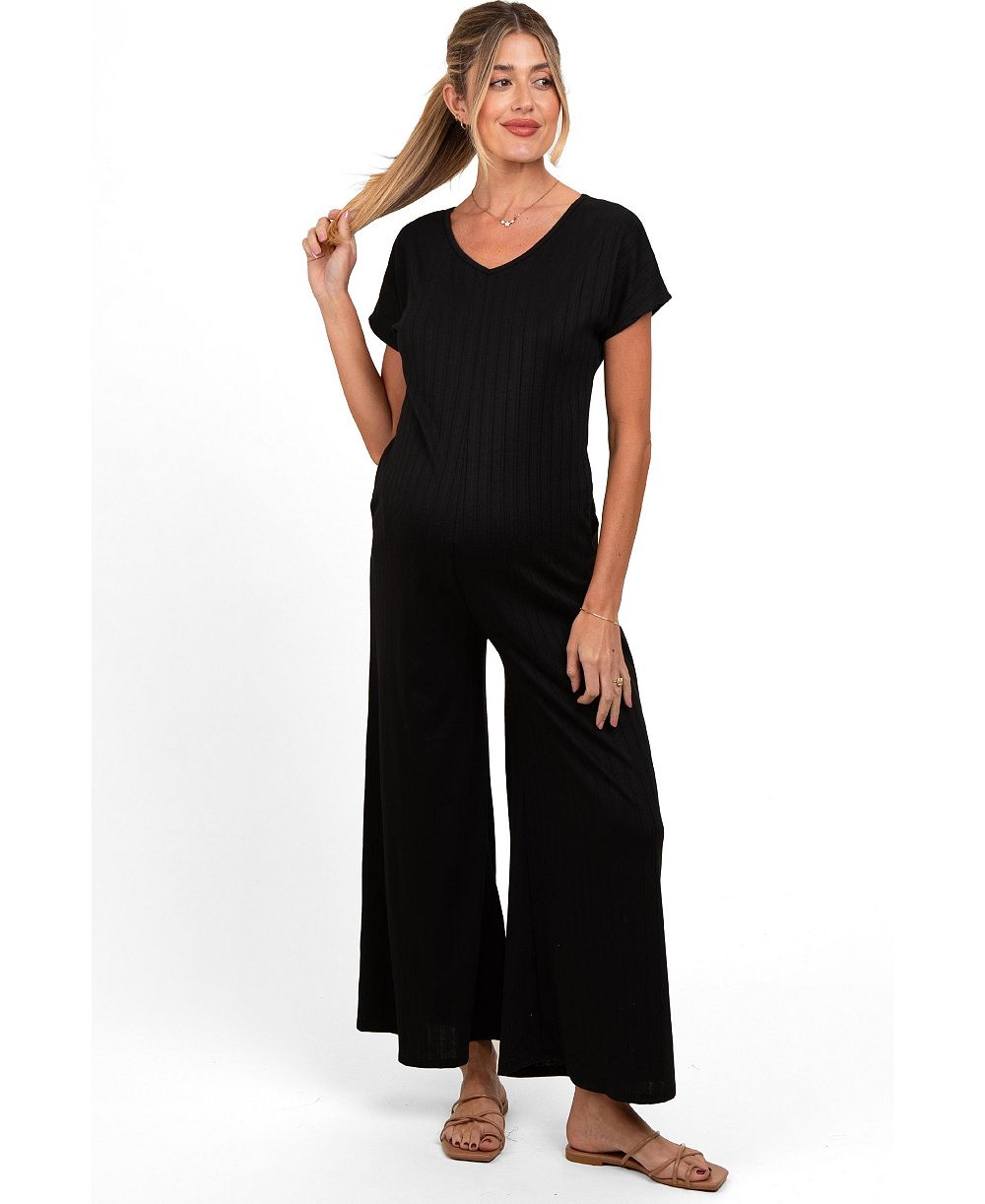 Pinkblush Women's Ribbed Wide Leg Jumpsuit