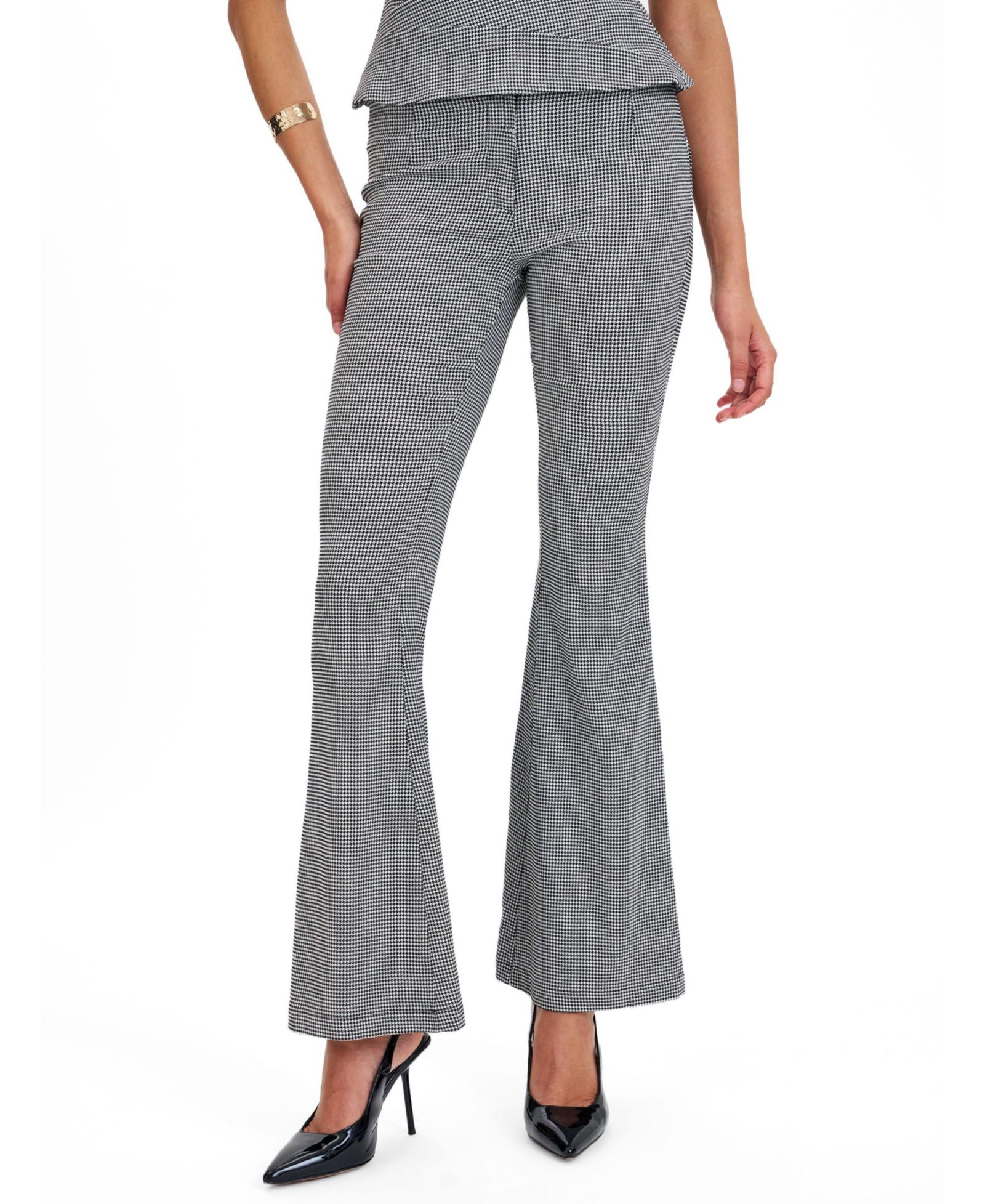 Miss Circle Женские расклешенные брюки Ulli Micro-Houndstooth Flared