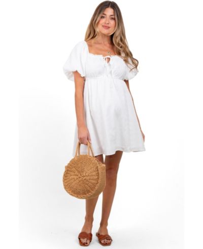 Pinkblush Women's Pink Textured Bubble Sleeve Mini Dress