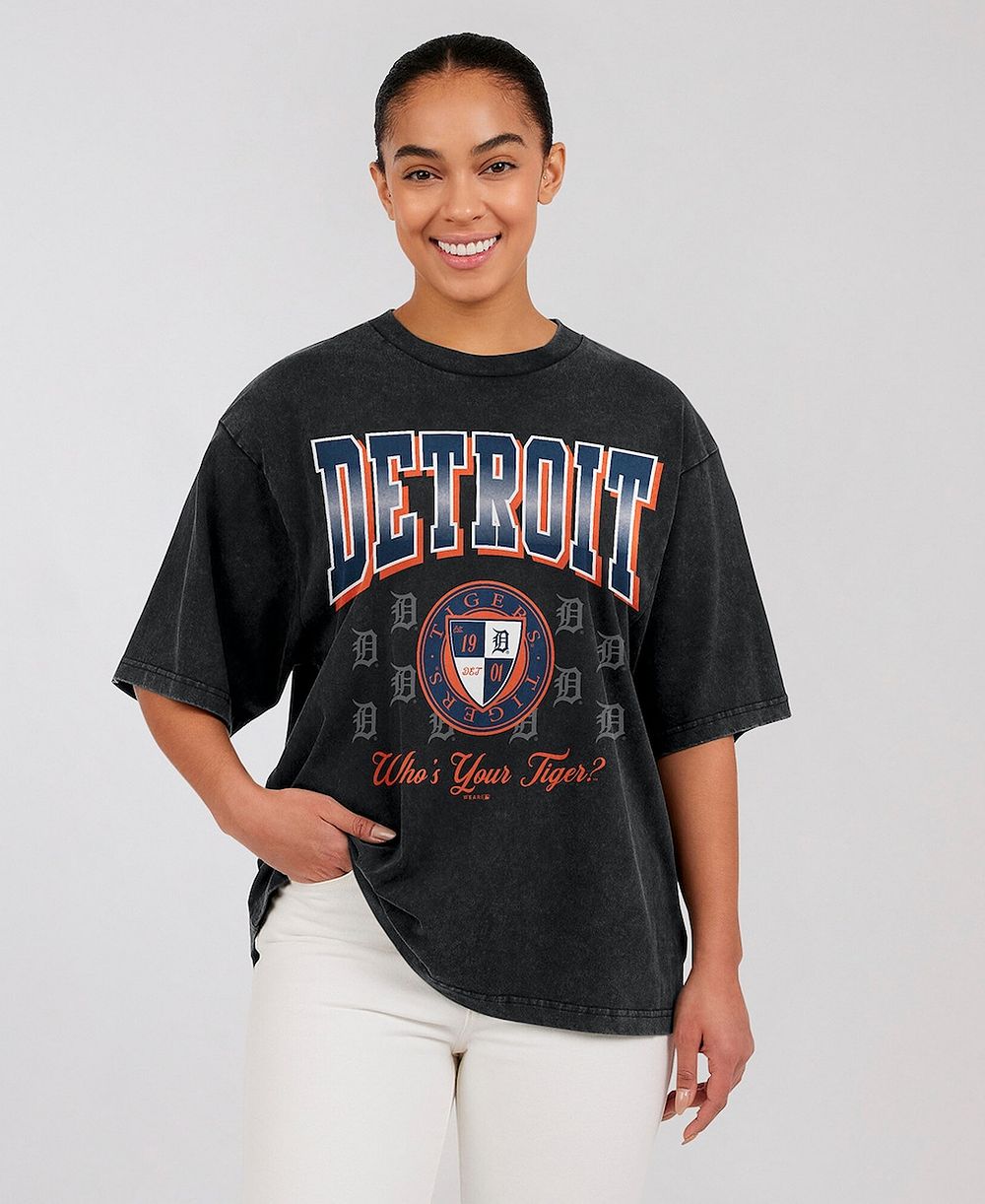 WEAR by Erin Andrews Женская футболка oversized Detroit Tigers Black