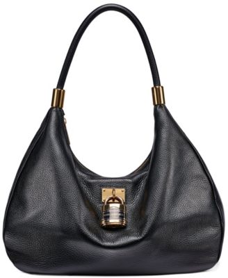 KARL LAGERFELD PARIS Maelynn Large Leather Hobo Handbag