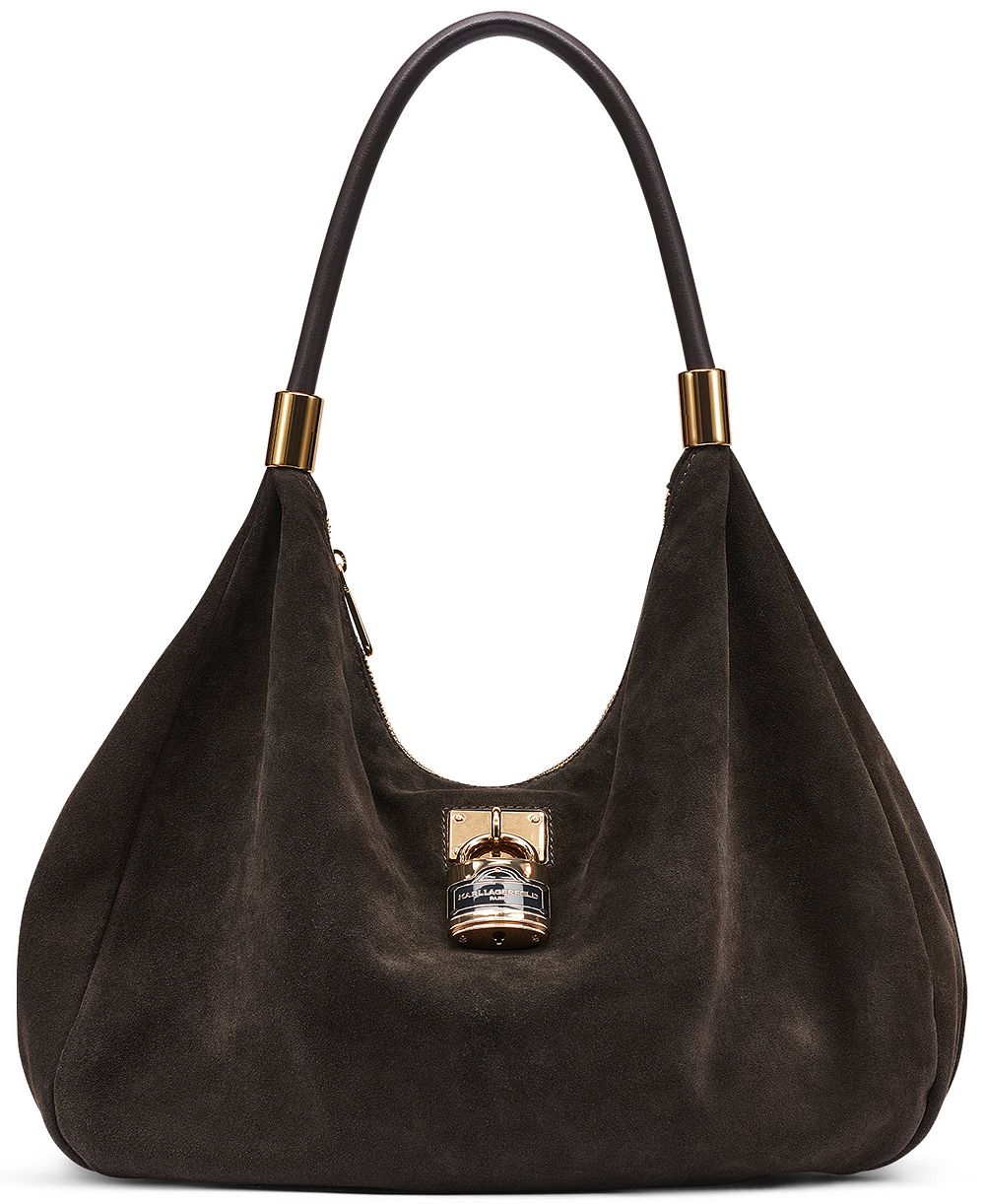 KARL LAGERFELD PARIS Maelynn Leather Large Hobo Handbag