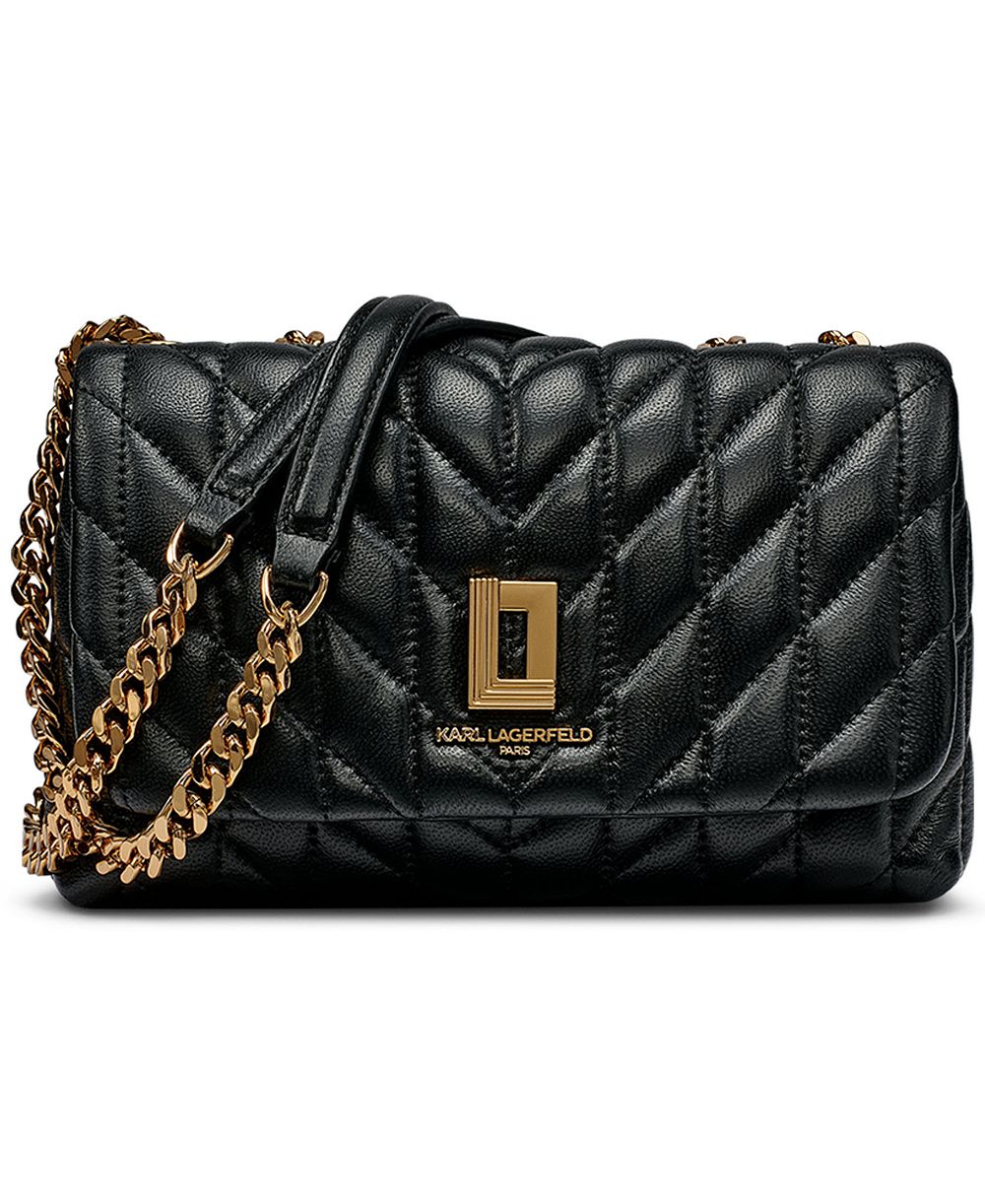 Karl Lagerfeld Lafayette Leather Small Crossbody Handbag