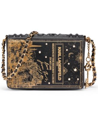 KARL LAGERFELD PARIS Ikons Book Small Leather Crossbody Handbag