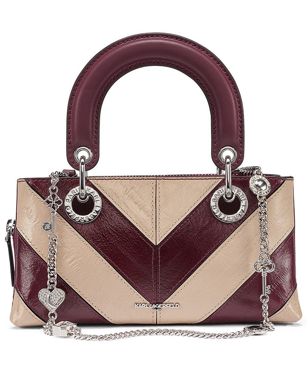 KARL LAGERFELD PARIS Benoite Small Leather Satchel Handbag