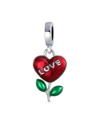Подвеска Bling Jewelry Love Grows Red Enamel Heart из серебра 925 Sterling Silver