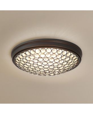 Tribesigns LED Flush Mount Ceiling Light, 13" Ceiling Light Fixture with Modern Crystal, 3000K Warm /21W Crystal Light Fixture