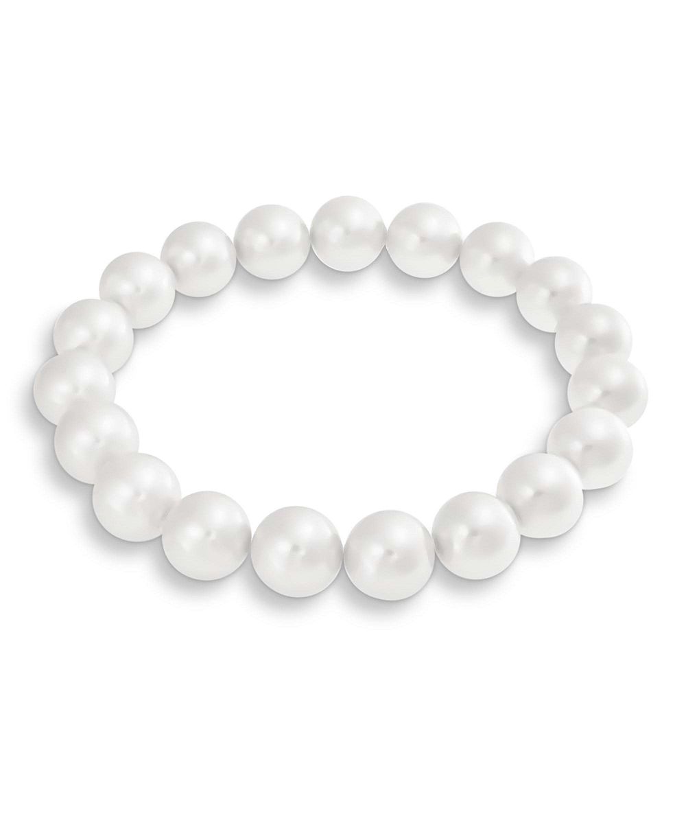 Bling Jewelry Classic Statement Faux Pearl Stackable Stretch Bracelet with 10MM Beads