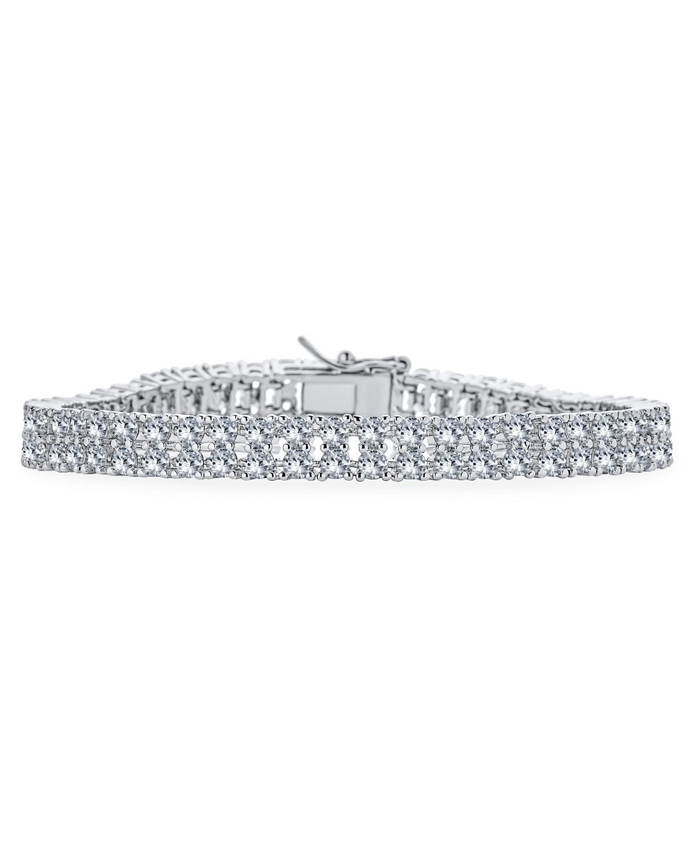 Широкий браслет Bling Jewelry Classic Formal Bridal с фианитами CZ 7.5 Inch