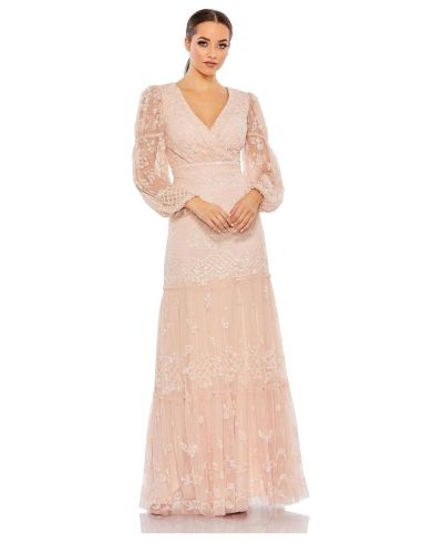 Mac Duggal Женское вечернее платье с пайетками и многослойным фасоном
