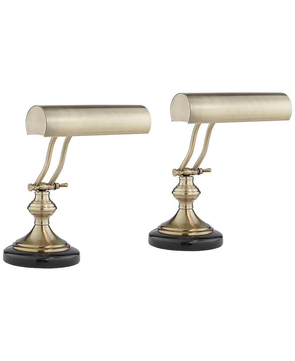 Набор настольных ламп Regency Hill Serenity 12" High Small Traditional Piano Desk Adjustable Antique Brass Finish Metal
