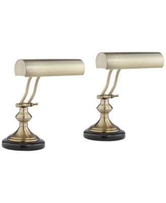 Набор настольных ламп Regency Hill Serenity 12" High Small Traditional Piano Desk Adjustable Antique Brass Finish Metal