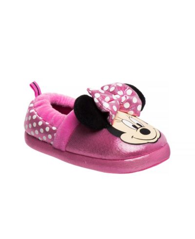 Детские тапочки Disney Minnie Mouse двойные, теплые, мягкие, плюшевые для дома, дизайн с персонажем (для малышей 5-10/11-12 лет)
