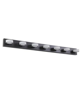 BUSDAYS 52 Inch Modern 7 Light LED Vanity Light Fixture with Acrylic Shades Dimmable Bathroom Wall Sconce for Mirror Shower Decor